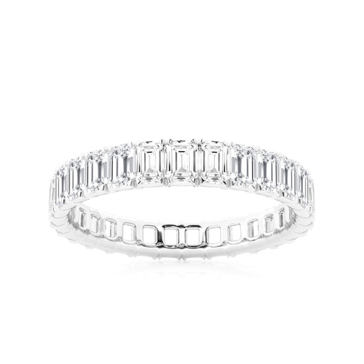 14Kt White Gold Eternity Wedding Ring with 4.72cttw Natural Diamonds