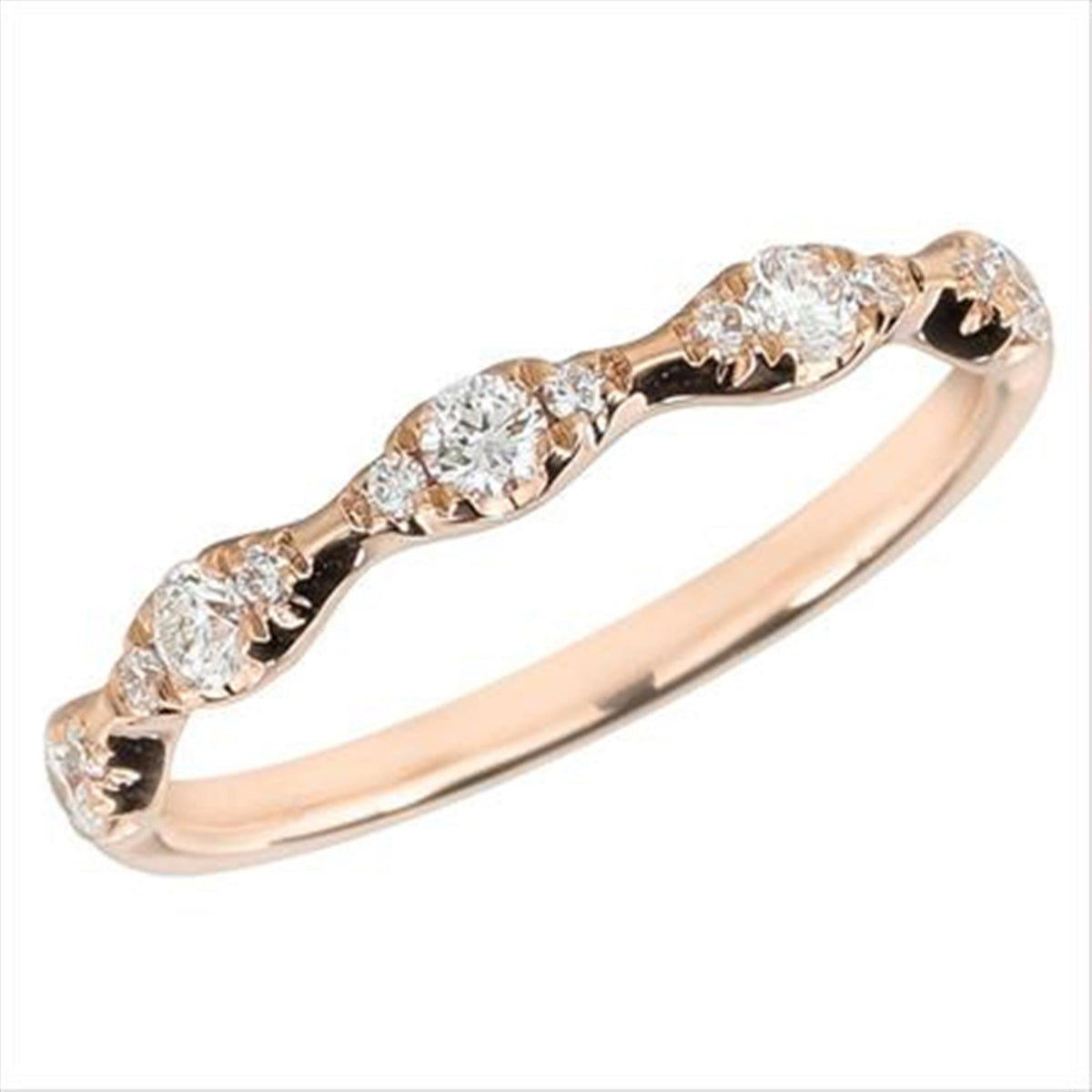 14Kt Rose Gold Stackable Wedding Ring With 0.31cttw Natural Diamonds