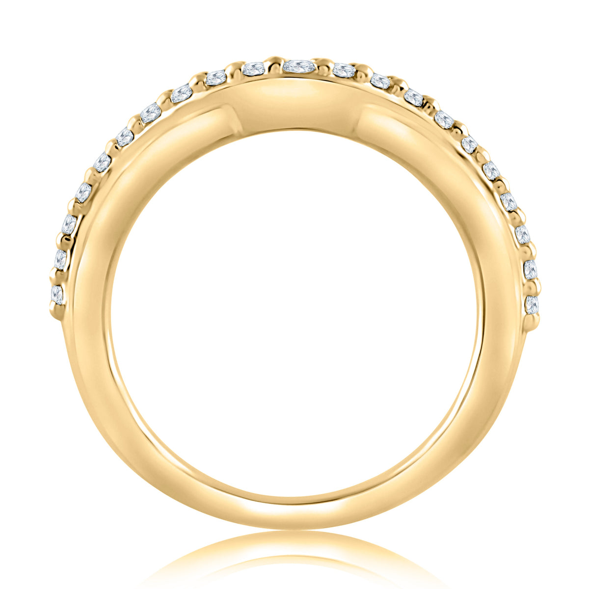 A.Jaffe Curved 0.25cttw Diamond Anniversary Band in 14Kt Yellow Gold (0.25ctw)