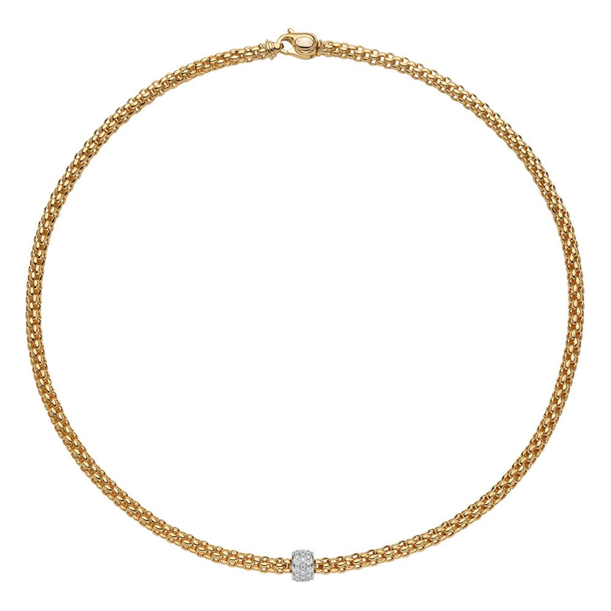 FOPE 18Kt Yellow & White Gold SOLO Necklace with Diamond Accent