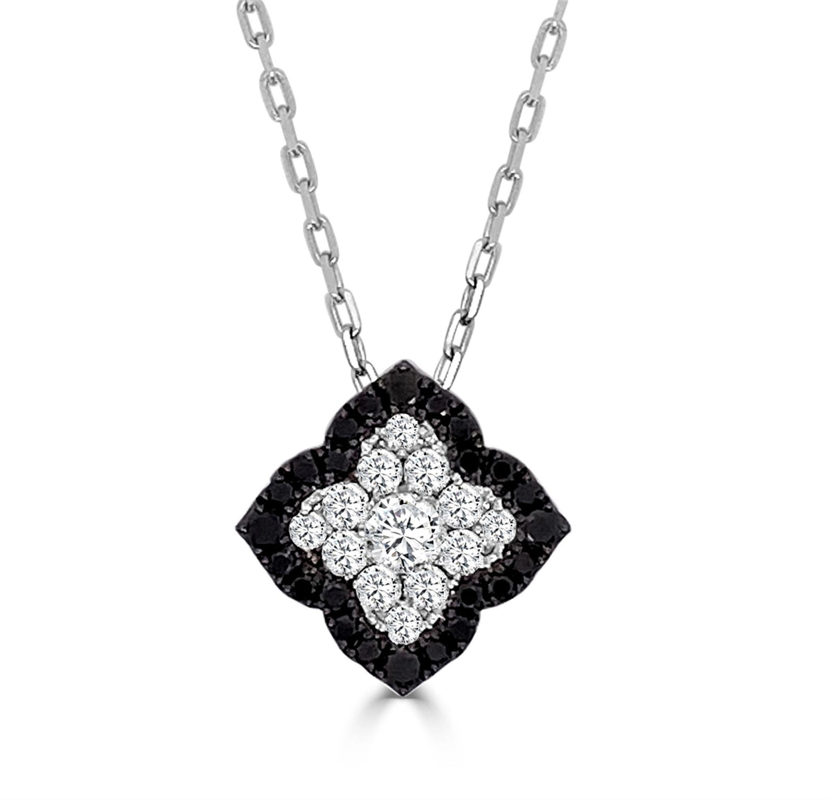 Frederic Sage 14Kt White Gold Black and White Pendant with 0.29cttw Natural Diamonds