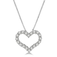 14Kt White Gold Heart Pendant