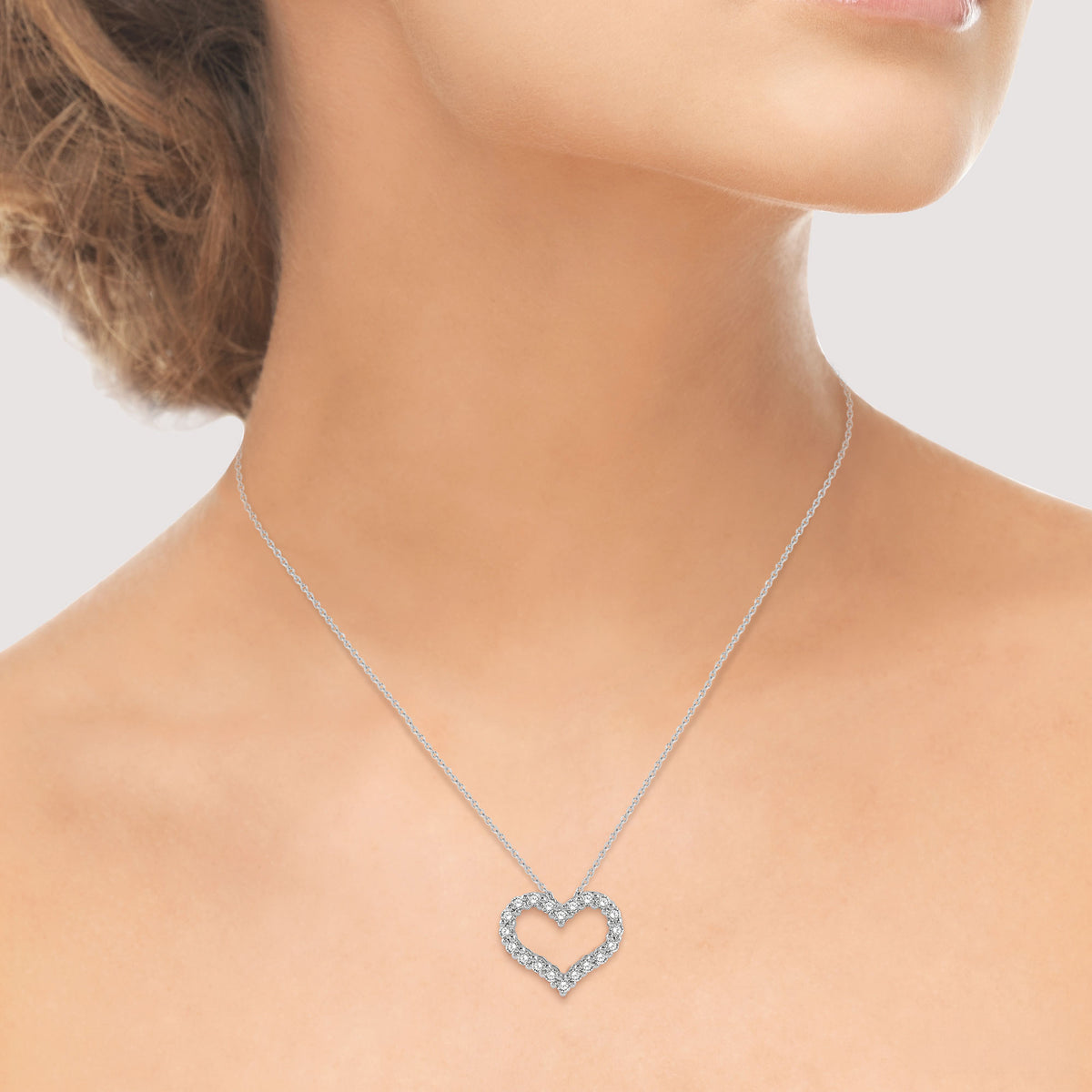 14Kt White Gold Heart Pendant