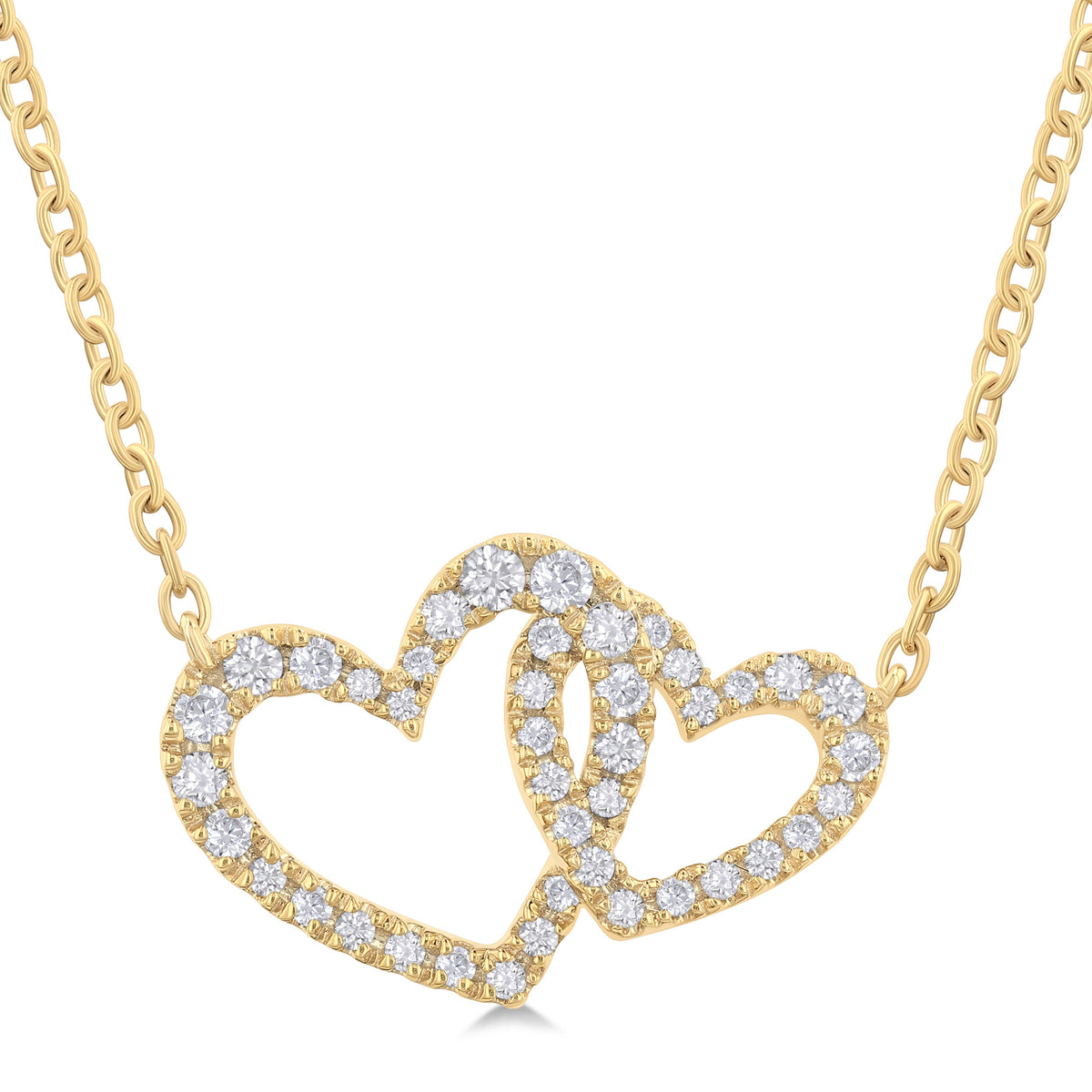 10Kt Yellow Gold Interlocked Heart Pendant