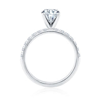 14Kt White Gold Classic Prong Engagement Ring Mounting With 0.50cttw Natural Diamonds