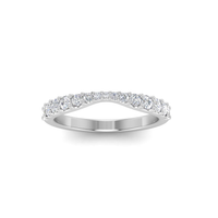 14Kt White Gold Inside Curved Wedding Band