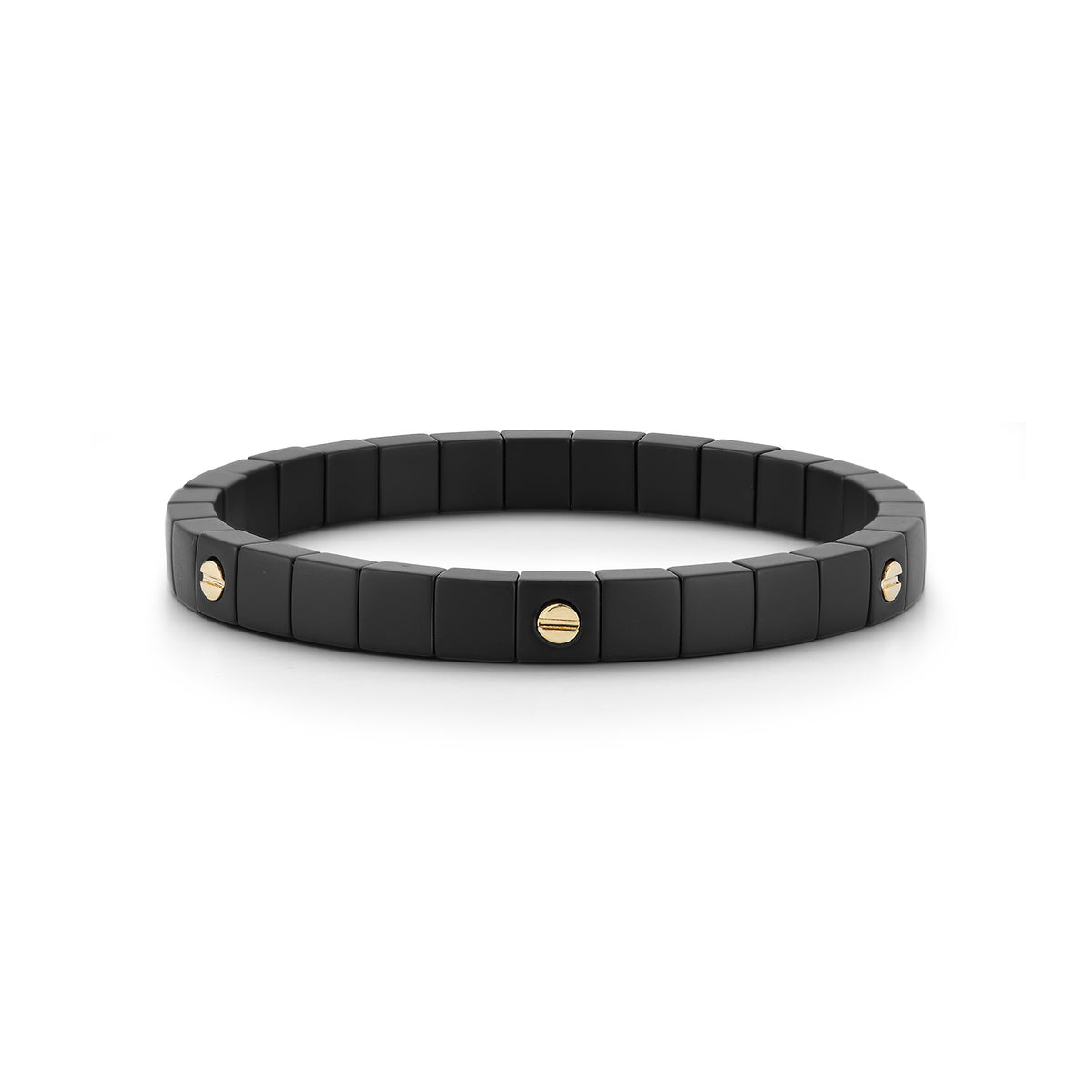 Roberto Demeglio Scacco Bracelet in Black Matte Ceramic with 6 18K Yellow Gold Screws