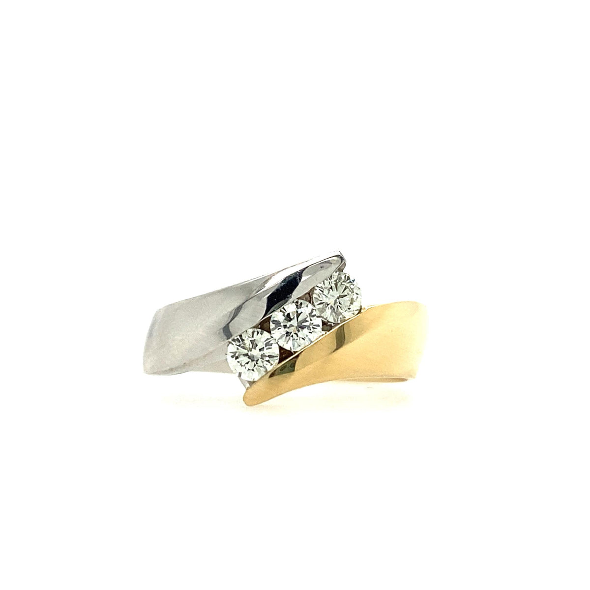 14K Yellow & White Gold ByPass Ring with .48cttw Natural Diamonds