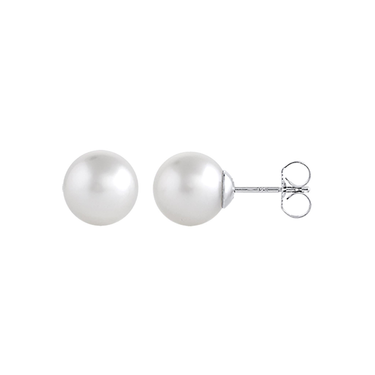14Kt White Gold 9mm Akoya Cultured Pearl Stud Earrings