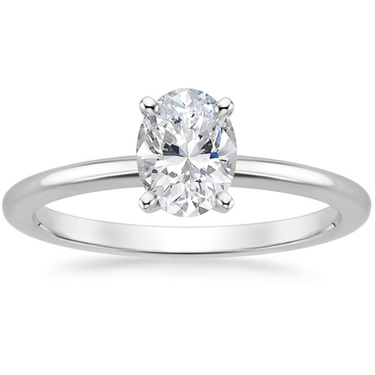14Kt White Gold Solitaire 4.00ct Oval Center Lab-Grown Diamond Engagement Ring