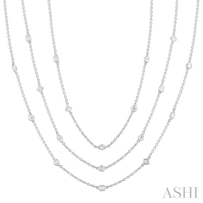 14Kt White Gold 60" Diamonds by the Yard Milestone Necklace