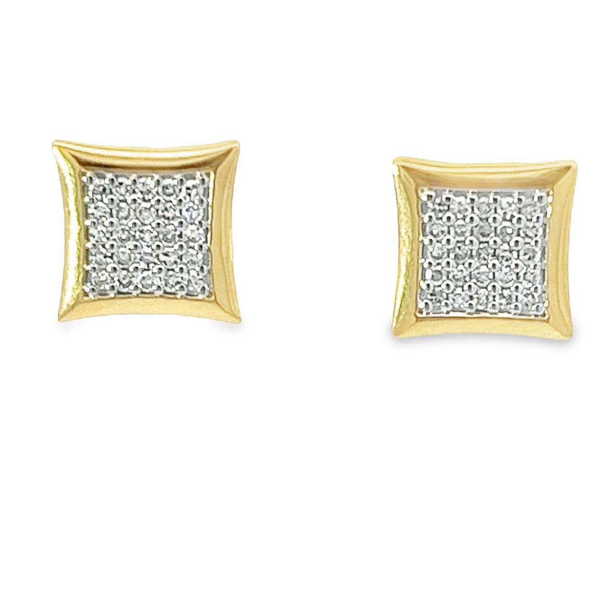 10Kt Yellow Gold Classic Stud Earrings with .25cttw Natural Diamonds