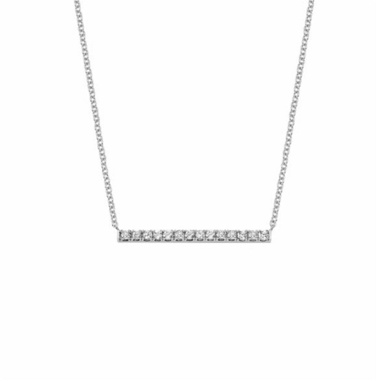10kt White Gold Walk the Line Necklace With .10cttw Natural Diamonds