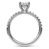 14Kt White Gold Classic Prong Engagement Ring Mounting With 0.31cttw Natural Diamonds