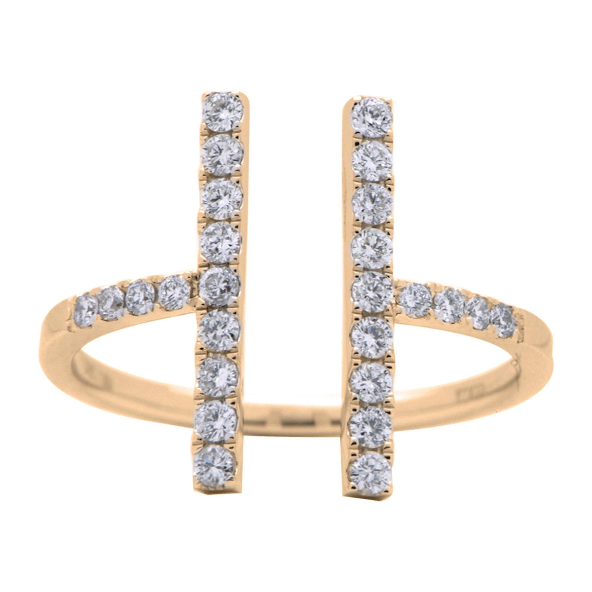 18K Yellow Gold Open-Style Ring with .39cttw Round Natural Diamonds