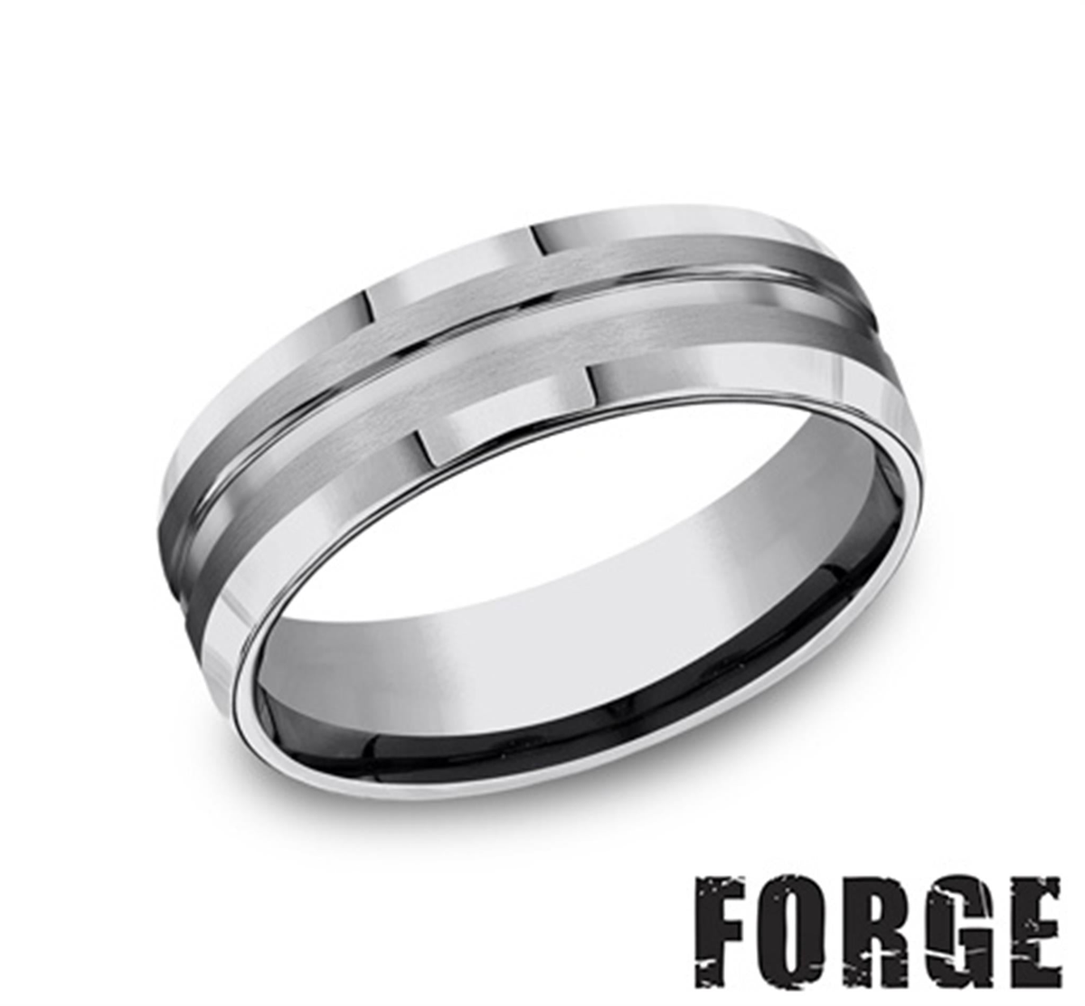 Tungsten Carbide Gray Engraved Wedding Band