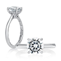 A. Jaffe Hidden Halo Solitaire Engagement Ring in 14K White Gold