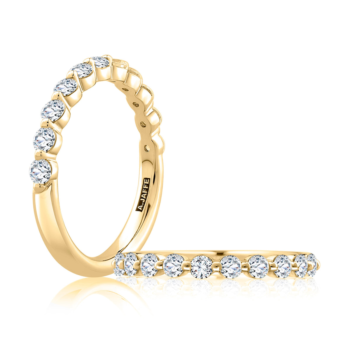 A.Jaffe Shared Prong 0.55cttw Diamond Anniversary Band in 14Kt Yellow Gold