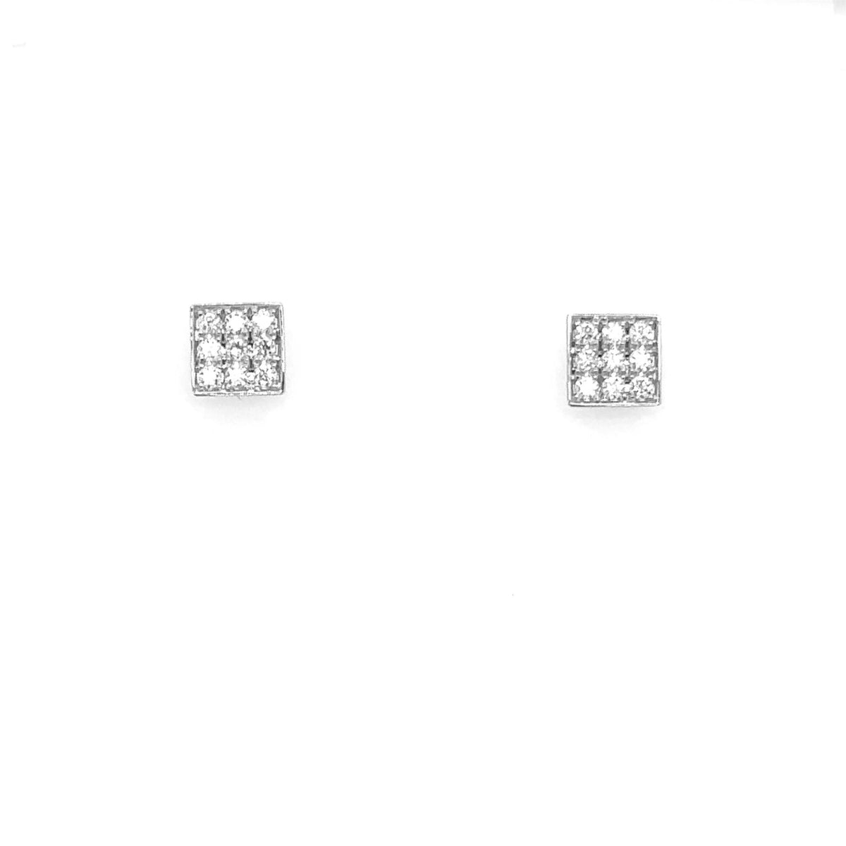14Kt White Gold Classic Stud Earrings 0.30cttw Natural Diamonds