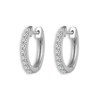 14Kt White Gold Round Hoop Earrings 0.33cttw Natural Diamonds