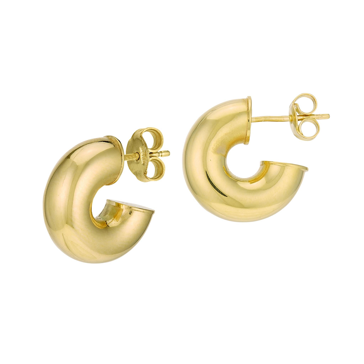 14Kt Yellow Gold Round Hoop Earrings