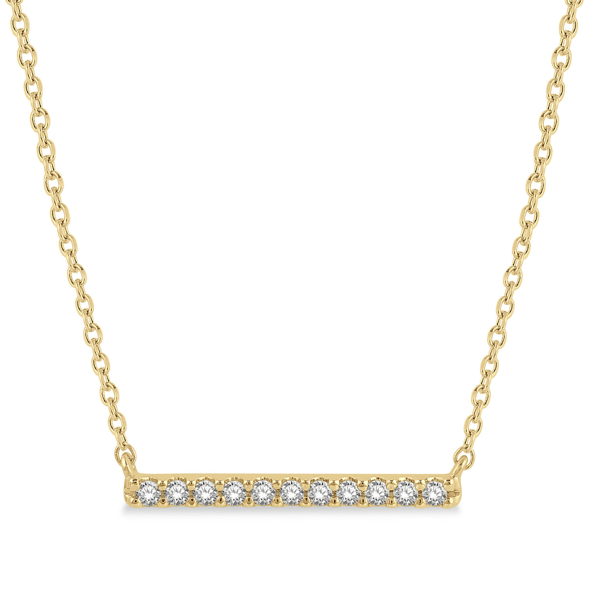 Lasker Petites 10Kt Yellow Gold Diamond Bar Necklace