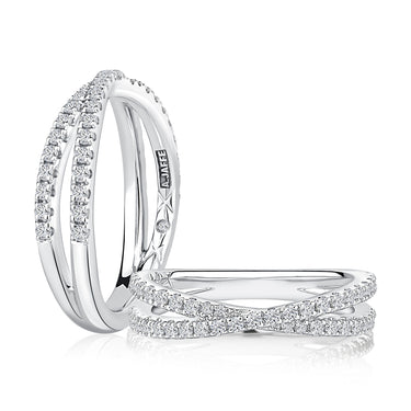 A.Jaffe Criss-Cross Anniversary Band with 0.44cttw Natural Diamonds