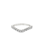 14Kt White Gold Curved Wedding Ring with 0.34cttw Natural Diamonds