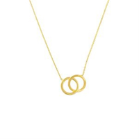 14K Yellow Gold You  Me Interlinking Circle Necklace