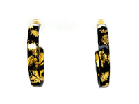 Evocateur 22K Gold Leaf Island Hoop Earrings