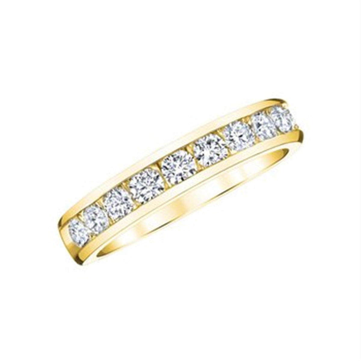 14Kt Yellow Gold Channel Set Wedding Ring With 0.75cttw Natural Diamonds