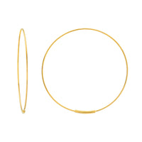 14Kt Yellow Gold 40mm Round Endless Hoop Earrings