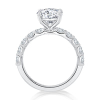 A. Jaffe Round Natural Diamond Engagement Ring with Side Accent Diamonds
