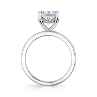 Pure Lasker Platinum Solitaire Engagement Ring with Hidden Halo - 2ct Round Center Stone Sold Separately