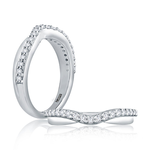 A.Jaffe Curved 0.25cttw Diamond Anniversary Band in 14Kt White Gold