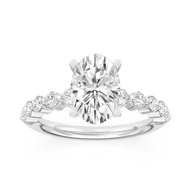 Lasker Big Rocks Lab-Grown Diamond Collection 14Kt White Gold Ring with 2.5ct Oval Lab-Grown Diamond Center and .67cttw Diamond Accents. The sales of lab-grown diamonds are final after 30 days. Lab-grown diamonds and lab-grown diamond jewelry are not