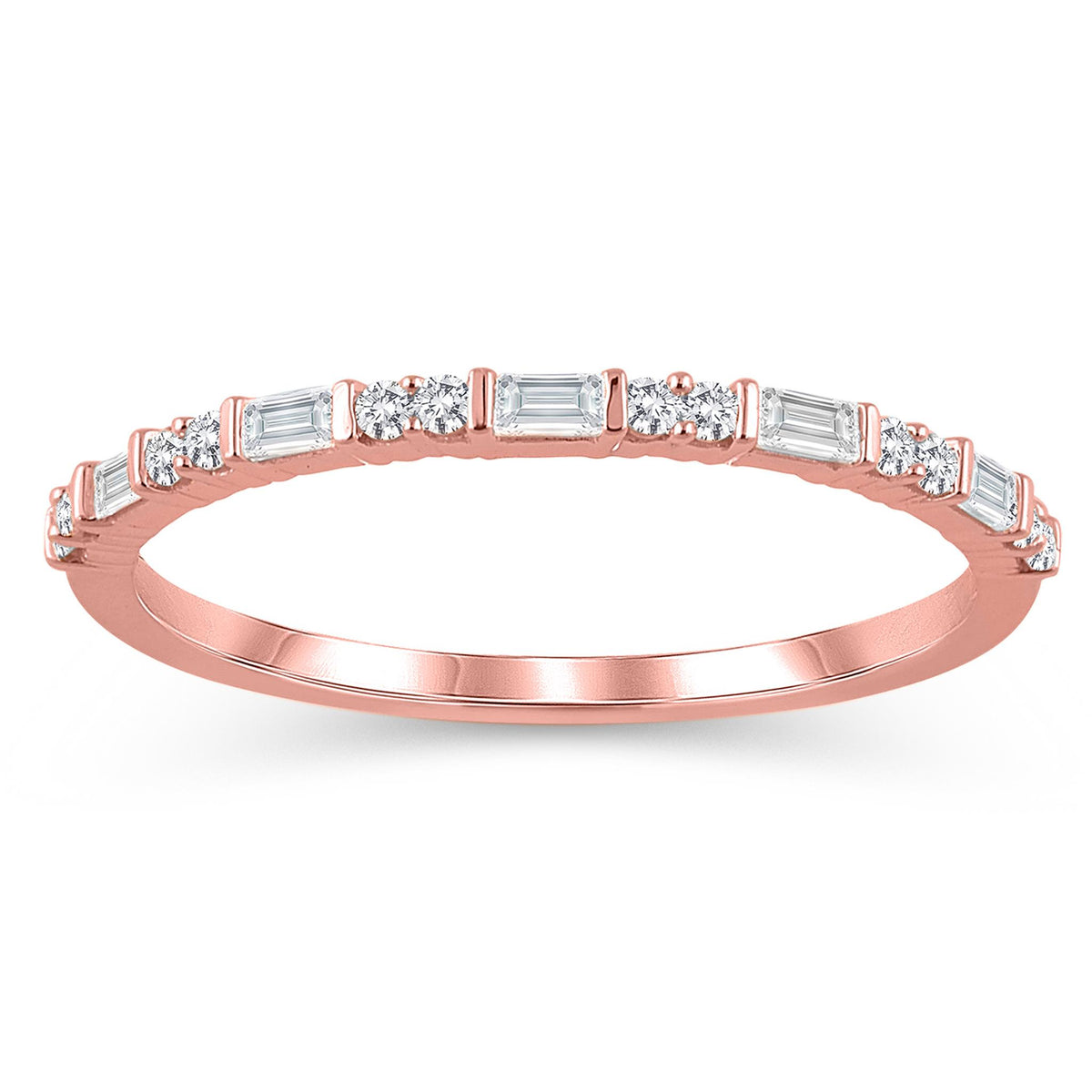 14Kt Rose Gold Stackable Ring With 0.20cttw Natural Diamonds