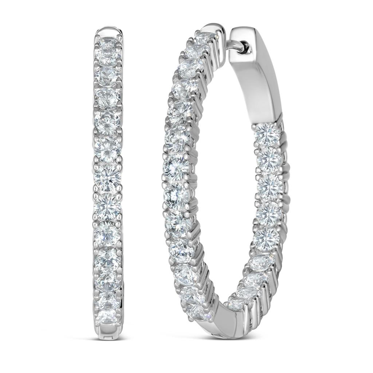 Travel Collection 1.50cttw Diamond Crystalline Inside Out Hoops