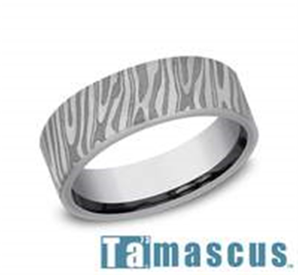 Tantalum Gray Engraved Wedding Band