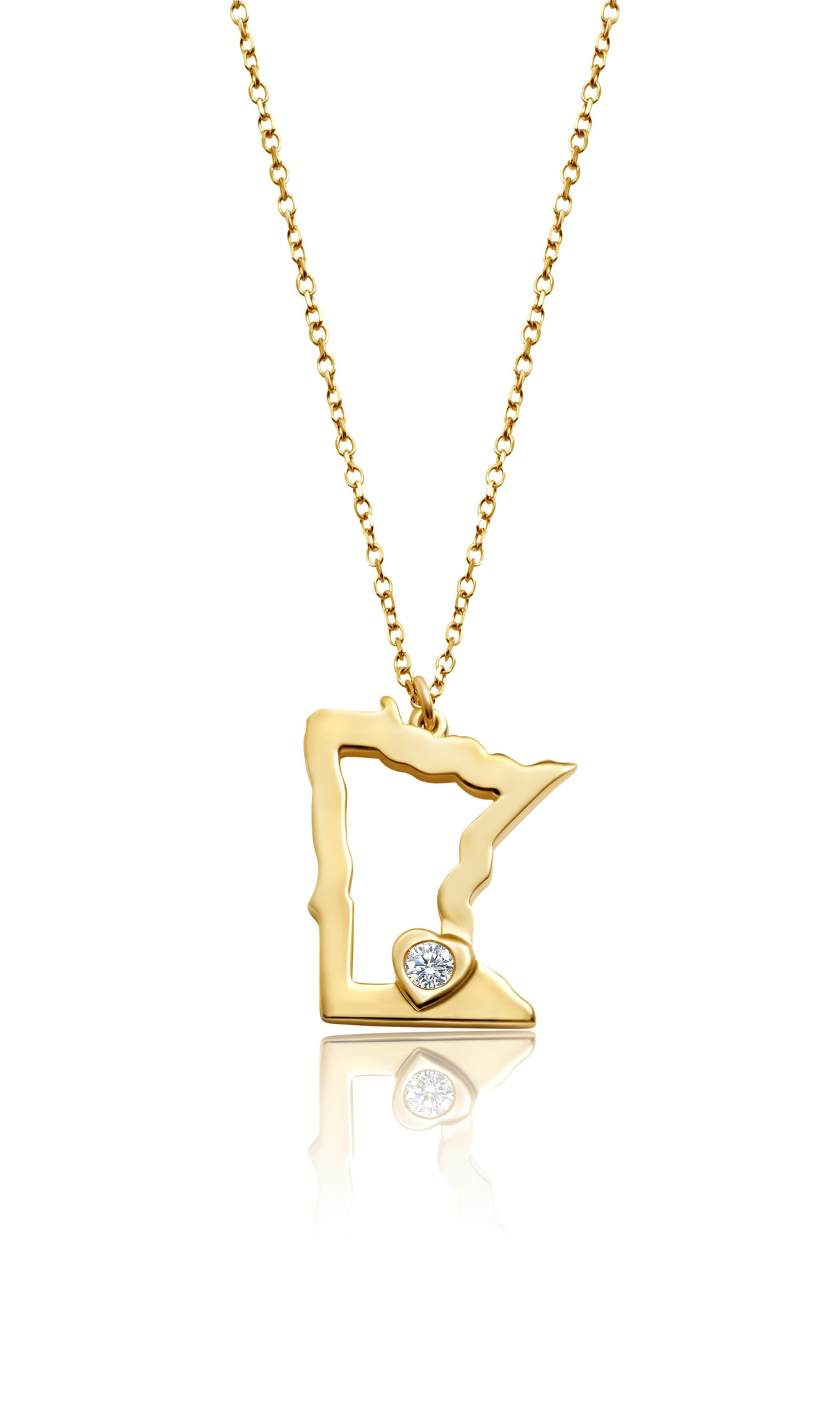 14K Yellow Gold Heart Of Minnesota Pendant