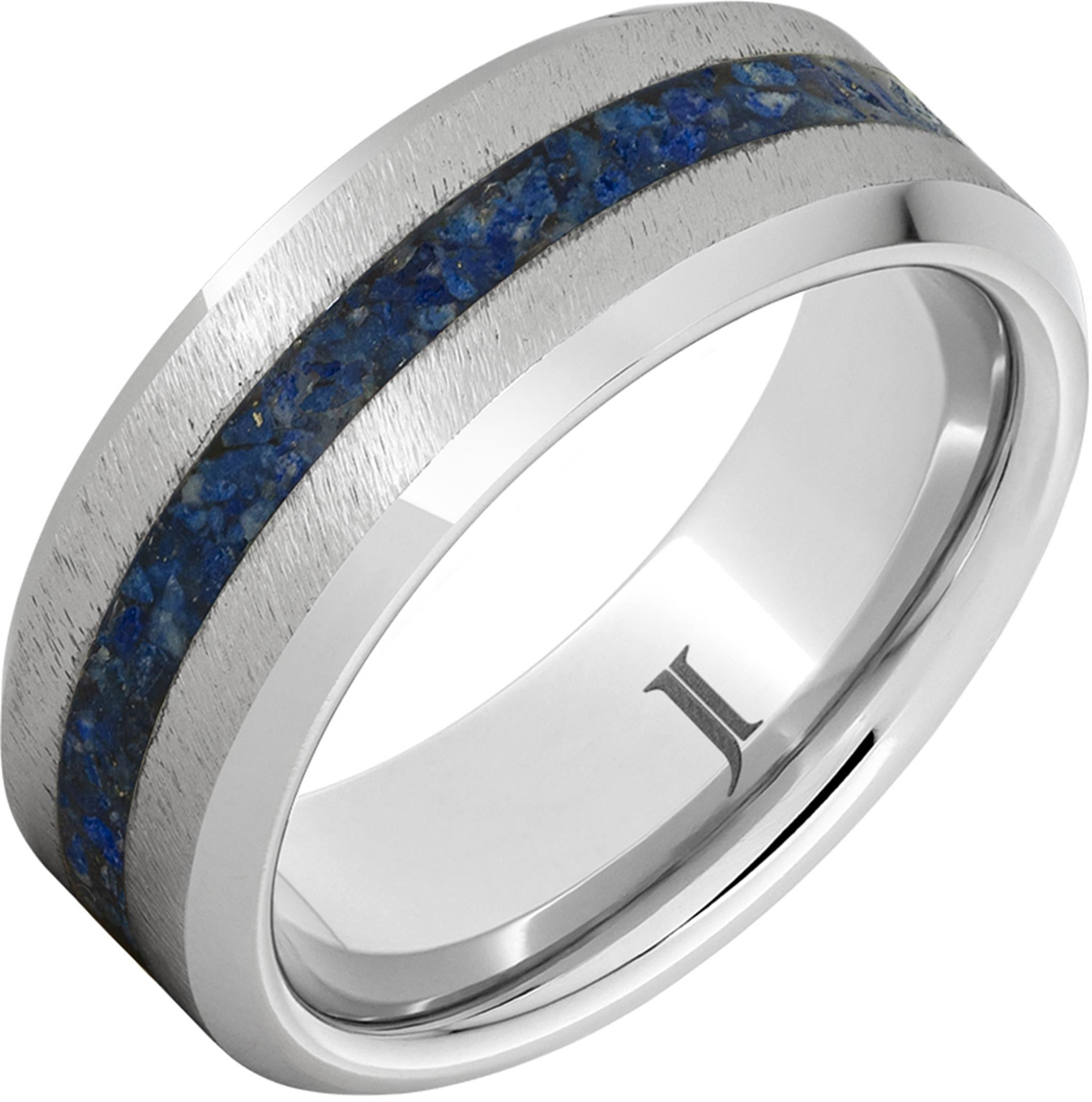 Serinium Gray Engraved Wedding Band