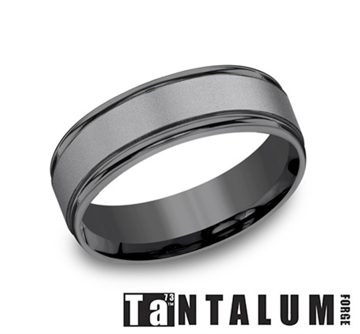 Tantalum Gray Engraved Wedding Band