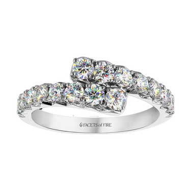 Facets Of Fire 14Kt White Gold Crossover Journey Ring with 1.01cttw Natural Diamonds
