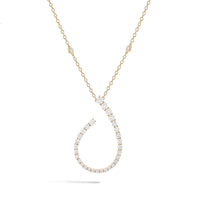 Lasker Couture 18Kt Yellow Gold Duchess Graduating Diamond Curve Pendant with 1.60cttw Natural Diamonds