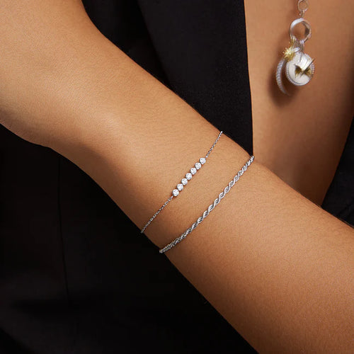 Ania Haie Bezel Set Bracelet in Sterling Silver with Cubic Zirconia