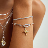 Ania Haie Sterling Silver Row Bezel Set Bracelet