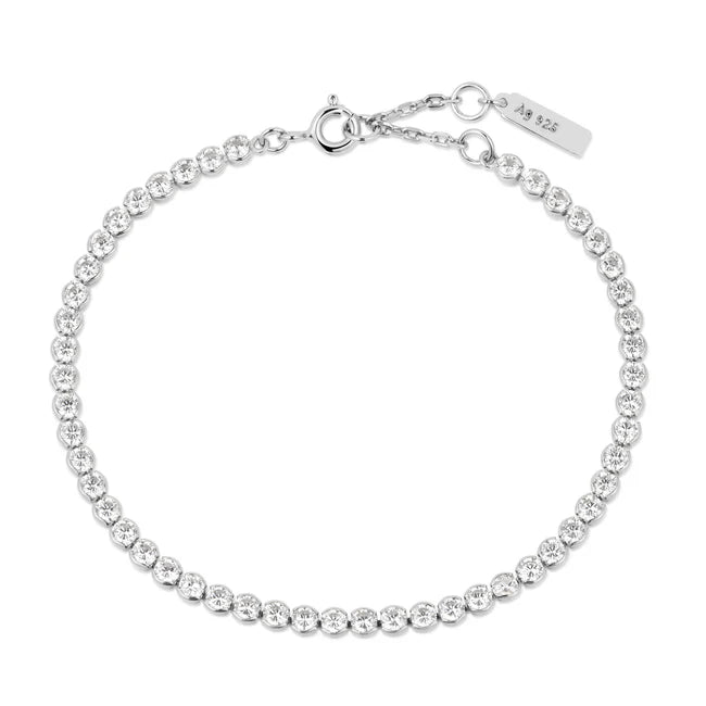 Ania Haie Sterling Silver Row Bezel Set Bracelet