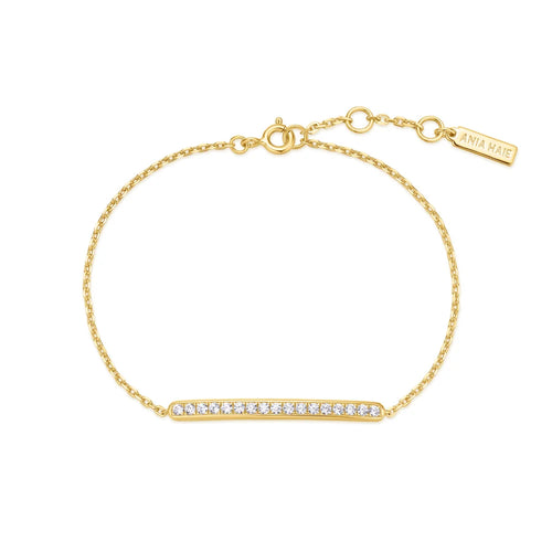 Ania Haie 14Kt Gold Overlay Pave' Bar Bracelet with Extender