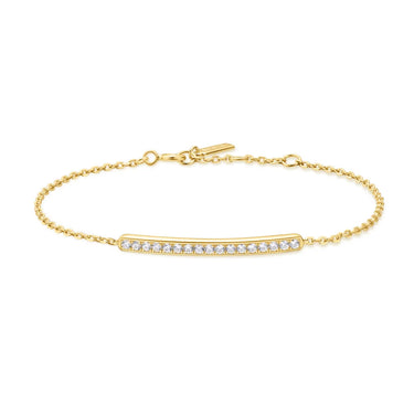 Ania Haie 14Kt Gold Overlay Pave' Bar Bracelet with Extender