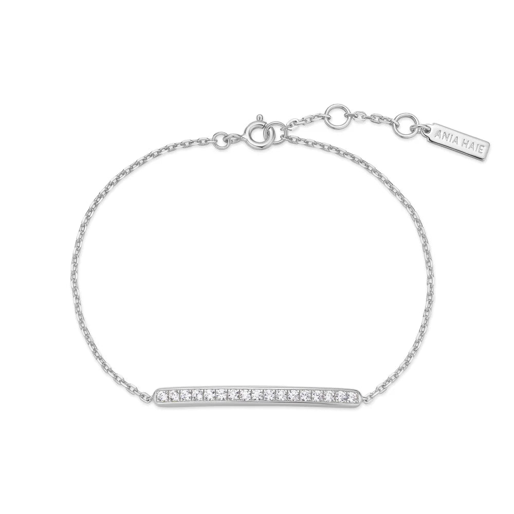 Ania Haie Sterling Silve Pave' Bar Bracelet with Extender